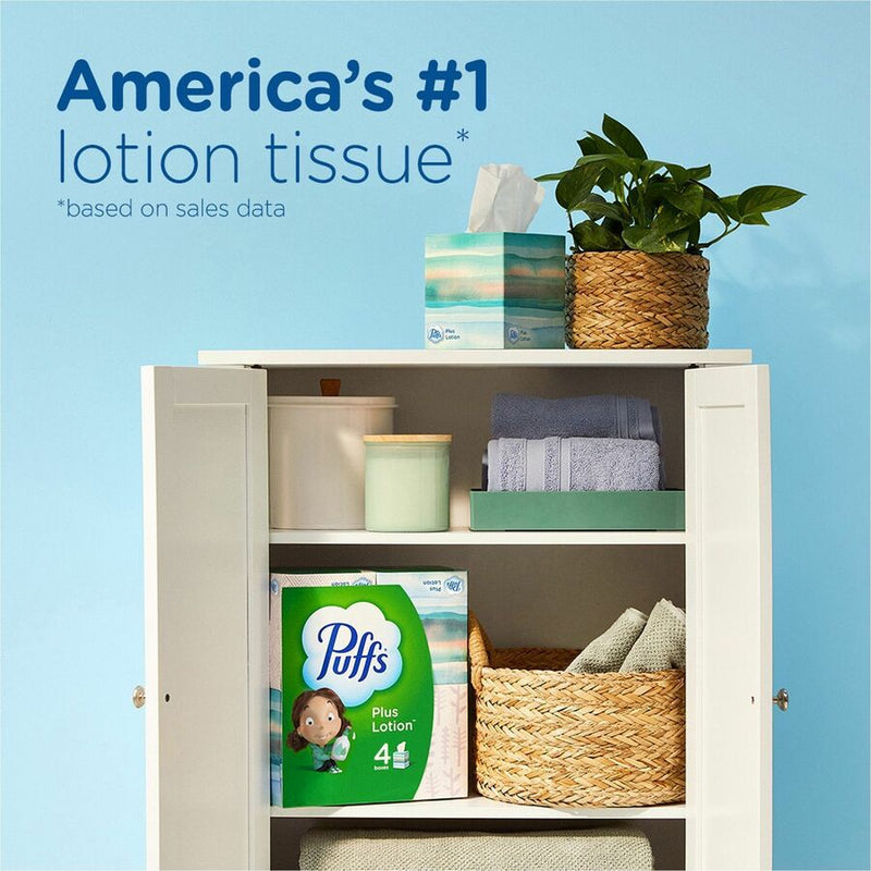 Puffs Basic Facial Tissue, Green, 124/Box, 24/Carton (PGC39346CT) Case of 24