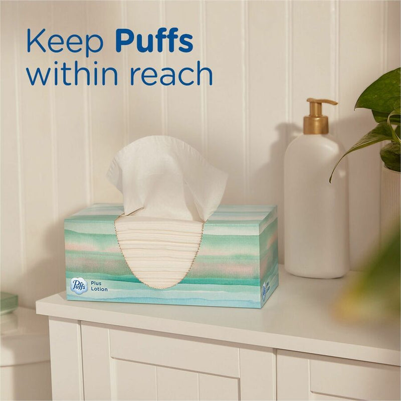 Puffs Basic Facial Tissue, Green, 124/Box, 24/Carton (PGC39346CT) Case of 24