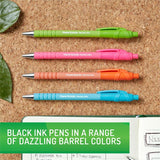 Paper Mate Flexgrip Ultra Recycled Pens, 1 mm Medium Pen Point, Retractable, Black Ink, Green Rubberized, Pink, Orange, Blue, Assorted Barrel, 4/Pack (PAP2202864) Pack of 4