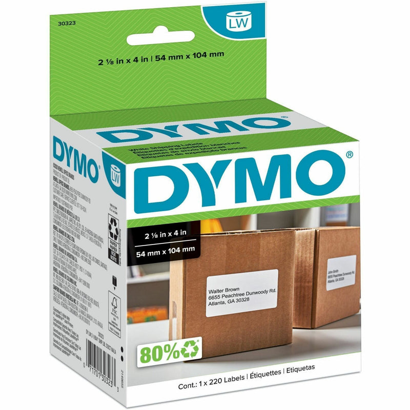 Dymo LW Shipping Labels, 2 1/8" Width x 4" Length, Direct Thermal, White, 220/Roll, 10/Carton (DYM30323CT) Case of 10