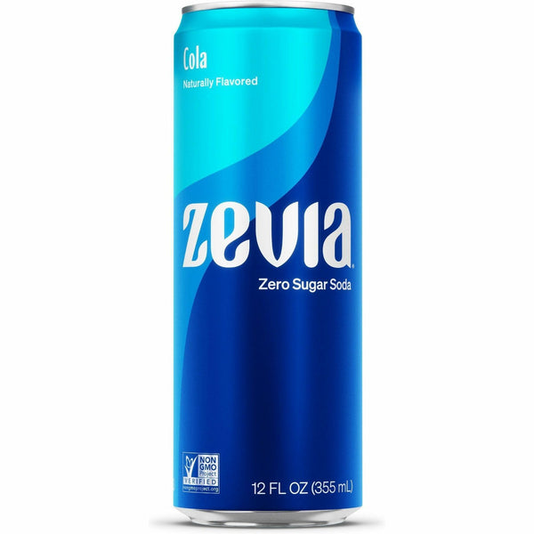 Zevia Zero Sugar Soda, Ready-to-Drink, Sugar Free, 12 fl oz, Cola, 12/Carton (ZEV0190112) Case of 12