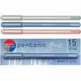 Pentonic Frosted Barrel Ballpoint Pens, 0.7 mm Fine Pen Point, Assorted Ink, Frost Barrel, 10/Box (PNTPEN13088) Box of 15