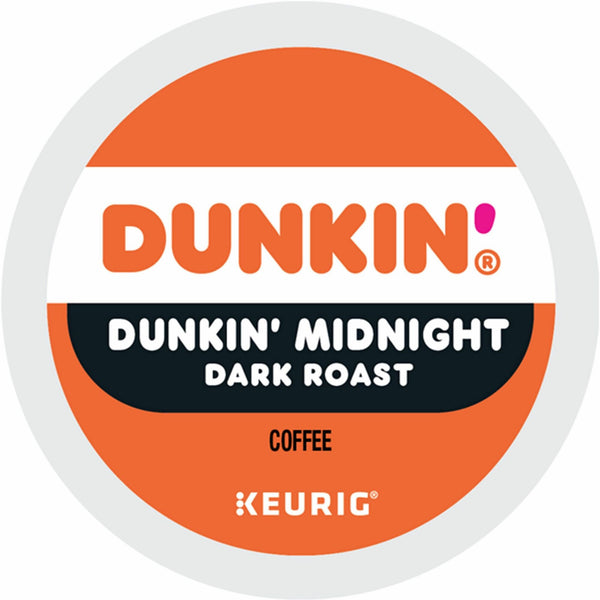 Dunkin'® K-Cup Midnight Coffee, Compatible with Keurig Brewer, Dark, 22/Box (GMT0316) Box of 22