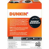 Dunkin'® K-Cup Midnight Coffee, Compatible with Keurig Brewer, Dark, 22/Box (GMT0316) Box of 22