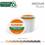 Dunkin'® K-Cup Decaf Coffee, Compatible with Keurig Brewer, Medium, 22/Box (GMT0317) Box of 22