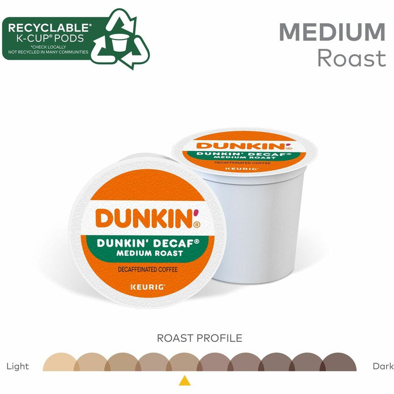 Dunkin'® K-Cup Decaf Coffee, Compatible with Keurig Brewer, Medium, 22/Box (GMT0317) Box of 22