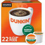 Dunkin'® K-Cup Decaf Coffee, Compatible with Keurig Brewer, Medium, 22/Box (GMT0317) Box of 22