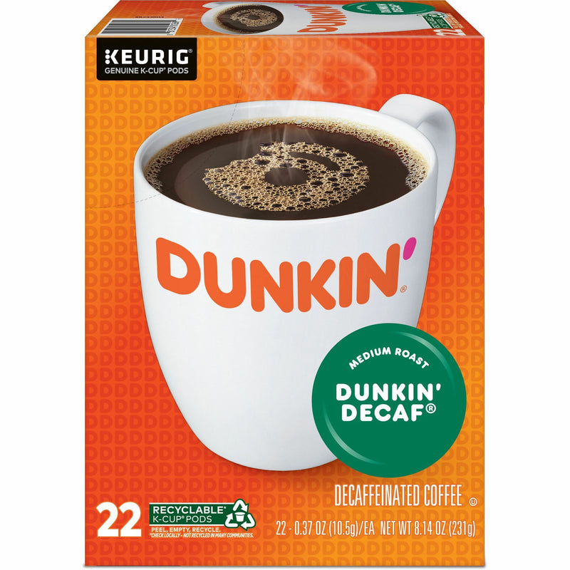 Dunkin'® K-Cup Decaf Coffee, Compatible with Keurig Brewer, Medium, 22/Box (GMT0317) Box of 22