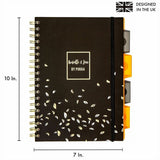 Pukka Pads Rochelle & Jess Notebook, 1.30" x 7.9" x 9.8", Gold Binding, Pink, Lilac, Black Cover, 3/Pack (PKP9447ROC) Pack of 3