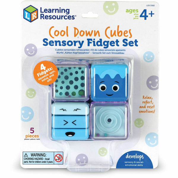 Learning Resources Cool Down Cubes Sensory Fidget Set, Theme/Subject: Learning, Skill Learning: Sensory, Relaxation, Emotion, Critical Thinking, 4 Year & Up, 5 Pieces, Multi (LRNLER5582) Each