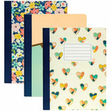 Pukka Pads Composition Books, 0.31" Ruled, 9 3/4" x 7 1/2", Assorted Cover, 140 Pages, Stitched, College Ruled Front Ruling, 3/Pack (PKP9096CD) Pack of 3