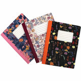 Pukka Pads Bloom Composition Book 3 Pack, 9.70" x 7.5", Assorted Cover, 70 Sheets, 140 Pages, Printed, Stitched (PKP9516BLM) Pack of 3