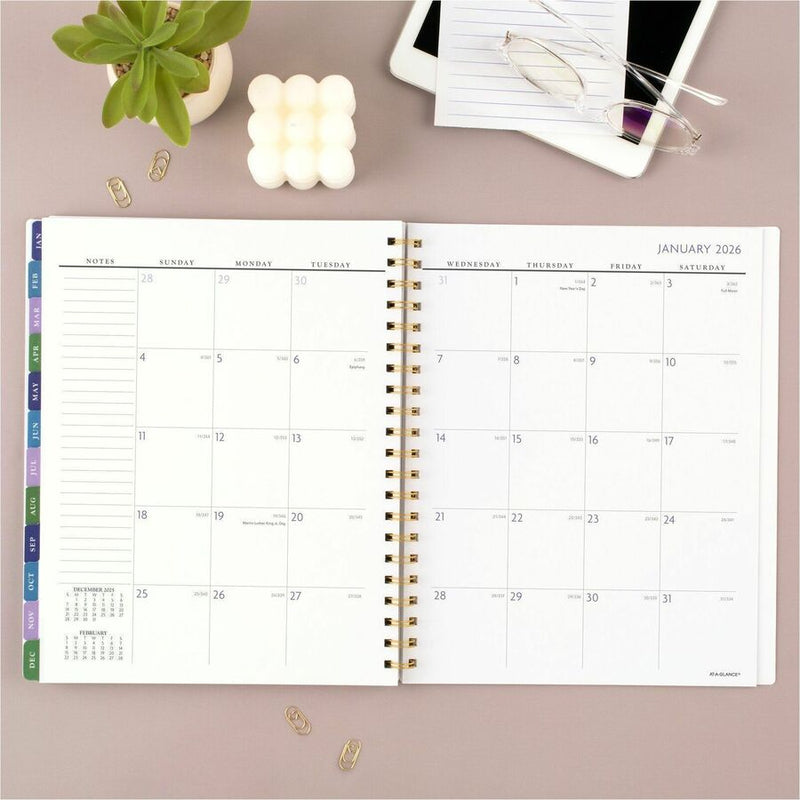 At-A-Glance Badge Floral Weekly/Monthly Planner, 13 Month, January - January, 8 1/2" x 11" (AAG1722F905) Each