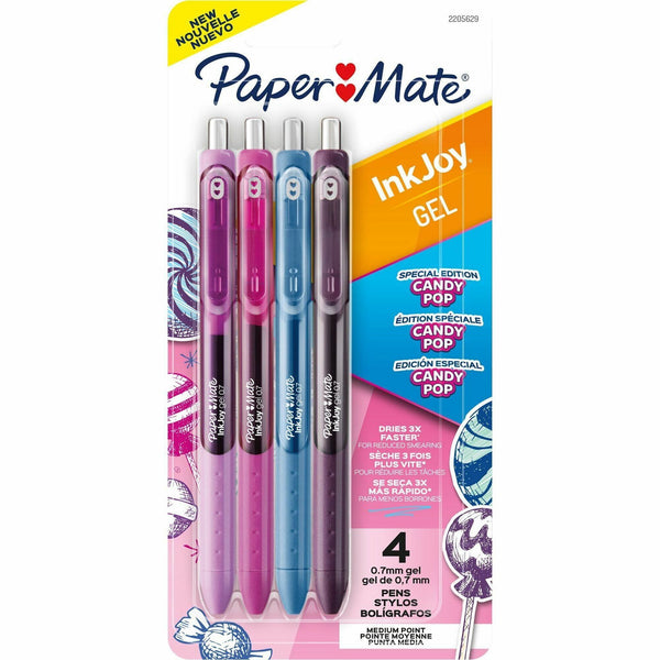 Paper Mate InkJoy Gel Pens, 0.7 mm Pen Point, Retractable, Assorted Ink, Candy Pop, 4/Pack (PAP2205629) Pack of 4