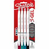 Sharpie S-Gel, White Fashion Barrel, Medium Point (0.7mm), White Plastic Barrel, 4/Pack (SAN2206098) Pack of 4