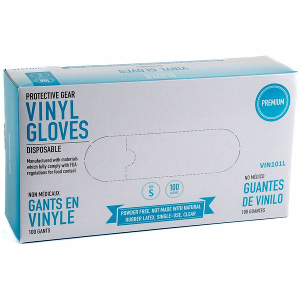 Remcoda Powder-Free Vinyl Gloves, 3 mil Thickness, Small Size, 100/Box (RMLVIN101S) Box of 100