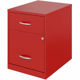 NuSparc 2 Drawer Vertical File Cabinet, 14.2" Width x 18" Depth x 19" Height, Red, Baked Enamel, Steel (NPRVF218GARD) Each