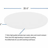 Lorell Hospitality/Conference Tabletop, 0.1" Edge, 1"x36", Band Edge, White Table (LLR99875) Each