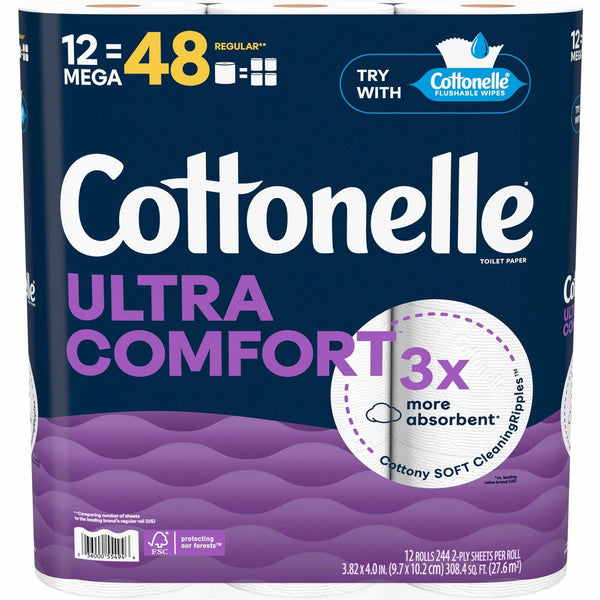 Kimberly-Clark Professional Ultra Comfort Toilet Paper, 2 Ply, White, Paper, Fiber, 12/Pack (KCC55494PK) Pack of 12