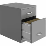 NuSparc 2 Drawer Vertical File Cabinet, 14.2" Width x 18" Depth x 19" Height, Silver, Baked Enamel, Steel (NPRVF218GASR) Each