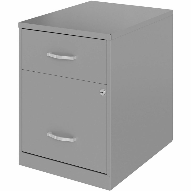 NuSparc 2 Drawer Vertical File Cabinet, 14.2" Width x 18" Depth x 19" Height, Silver, Baked Enamel, Steel (NPRVF218GASR) Each