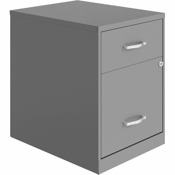 NuSparc 2 Drawer Vertical File Cabinet, 14.2" Width x 18" Depth x 19" Height, Silver, Baked Enamel, Steel (NPRVF218GASR) Each