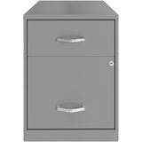 NuSparc 2 Drawer Vertical File Cabinet, 14.2" Width x 18" Depth x 19" Height, Silver, Baked Enamel, Steel (NPRVF218GASR) Each