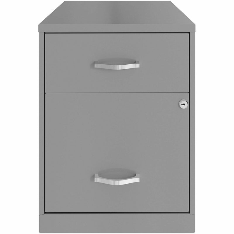 NuSparc 2 Drawer Vertical File Cabinet, 14.2" Width x 18" Depth x 19" Height, Silver, Baked Enamel, Steel (NPRVF218GASR) Each