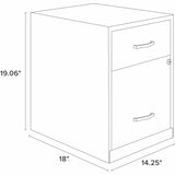 NuSparc 2 Drawer Vertical File Cabinet, 14.2" Width x 18" Depth x 19" Height, Silver, Baked Enamel, Steel (NPRVF218GASR) Each