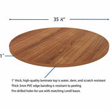 Lorell Hospitality/Conference Tabletop, 1"x36" , 0.1" Edge, Band Edge, Walnut (LLR69960) Each