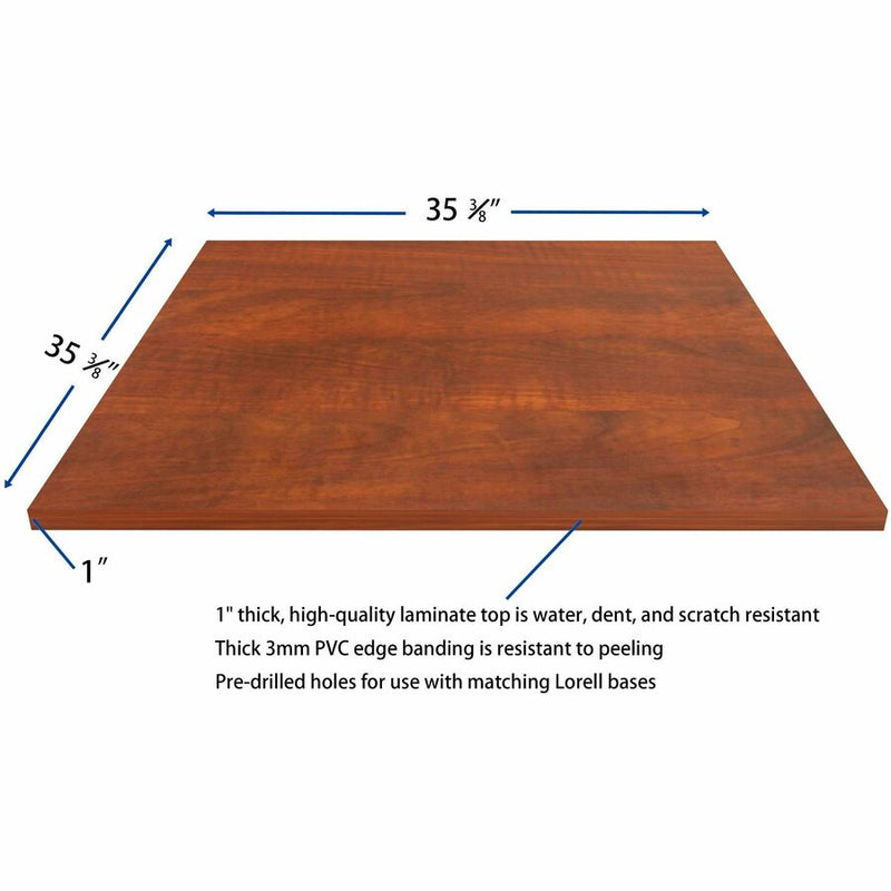 Lorell Hospitality/Conference Tabletop, 0.1" Edge, 36" x 36"1", Band Edge, Cherry (LLR87324) Each