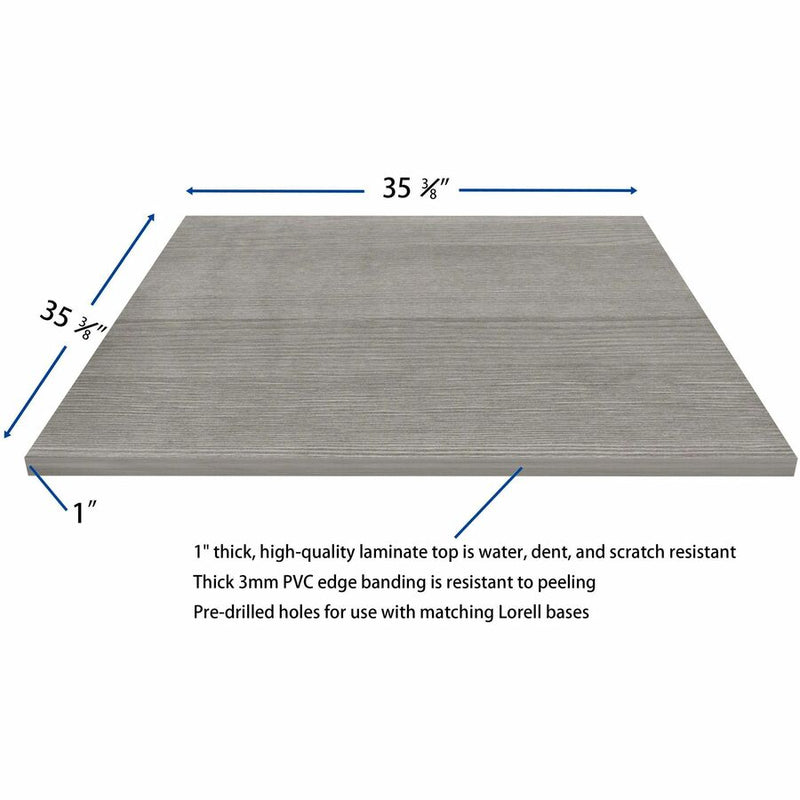 Lorell Hospitality/Conference Tabletop, 0.1" Edge, 36" x 36"1", Band Edge, Weathered Charcoal (LLR69601) Each