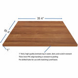 Lorell Hospitality/Conference Tabletop, 0.1" Edge, 36" x 36"x1", Band Edge, Walnut (LLR69961) Each