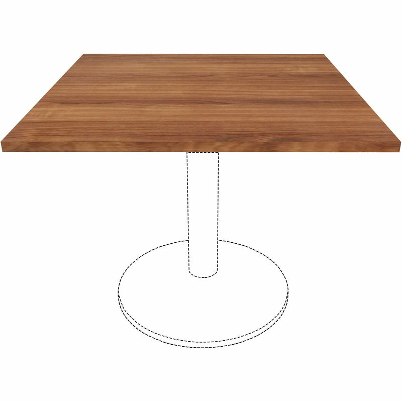 Lorell Hospitality/Conference Tabletop, 0.1" Edge, 36" x 36"x1", Band Edge, Walnut (LLR69961) Each