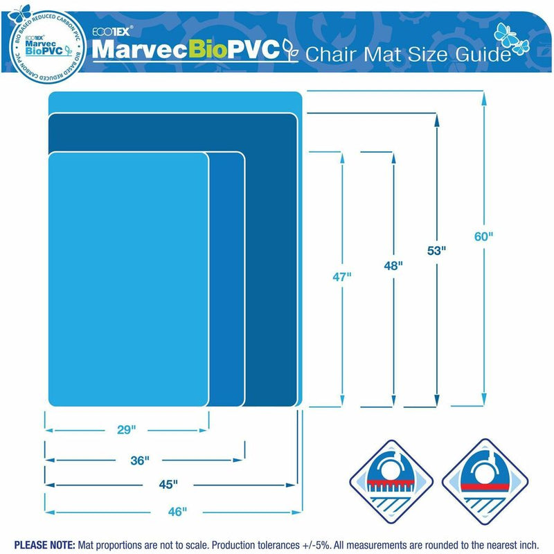 Floortex Ecotex Marvec BioPVC Chairmat, Hard Floor, 48" Length x 36" Width (FLRNCCMFLFS0002) Each