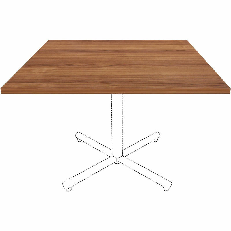 Lorell Hospitality/Conference Tabletop, 0.1" Edge, 42" x 42"x1", Band Edge, Walnut (LLR69962) Each