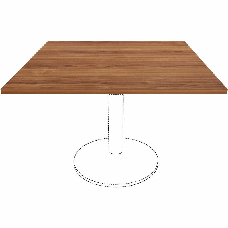 Lorell Hospitality/Conference Tabletop, 0.1" Edge, 42" x 42"x1", Band Edge, Walnut (LLR69962) Each