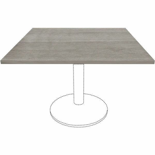 Lorell Hospitality/Conference Tabletop, 0.1" Edge, 42" x 42"1", Band Edge, Weathered Charcoal (LLR69602) Each