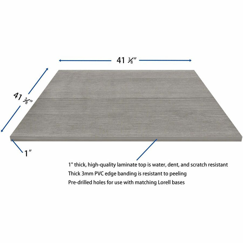 Lorell Hospitality/Conference Tabletop, 0.1" Edge, 42" x 42"1", Band Edge, Weathered Charcoal (LLR69602) Each