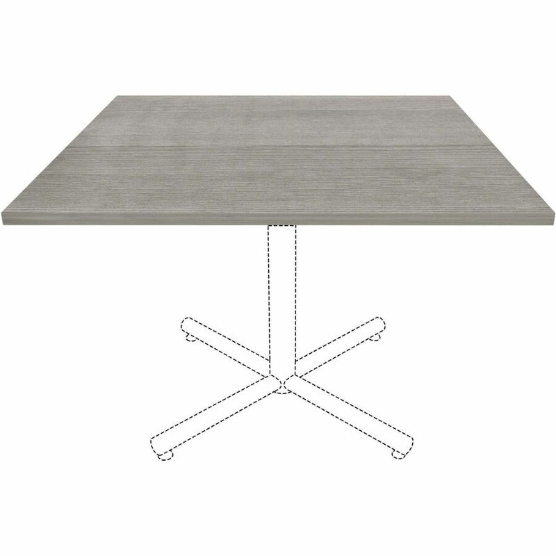 Lorell Hospitality/Conference Tabletop, 0.1" Edge, 42" x 42"1", Band Edge, Weathered Charcoal (LLR69602) Each