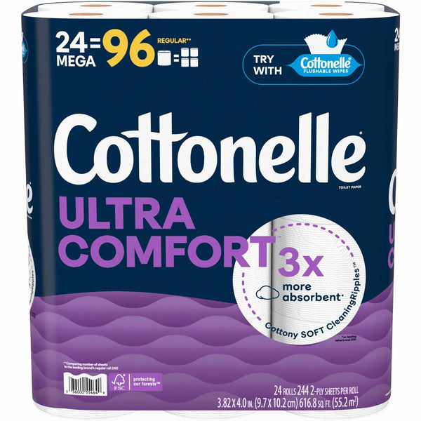 Kimberly-Clark Professional Ultra Comfort Toilet Paper, 2 Ply, White, Paper, Fiber, 24/Pack (KCC55464) Pack of 24