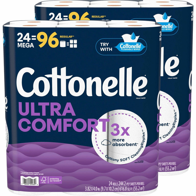 Kimberly-Clark Professional Ultra Comfort Toilet Paper, 2 Ply, White, Paper, Fiber, 24/Pack, 2/Carton (KCC55464CT) Case of 2