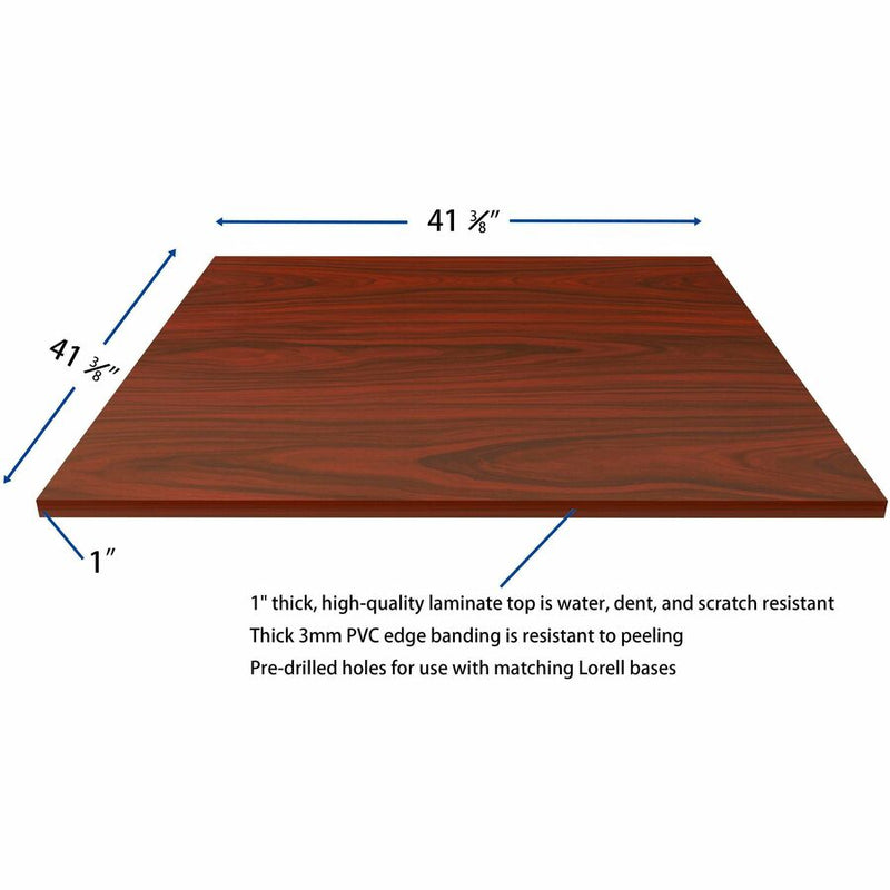 Lorell Hospitality/Conference Tabletop, 0.1" Edge, 42" x 42"1", Band Edge, Mahogany (LLR87244) Each