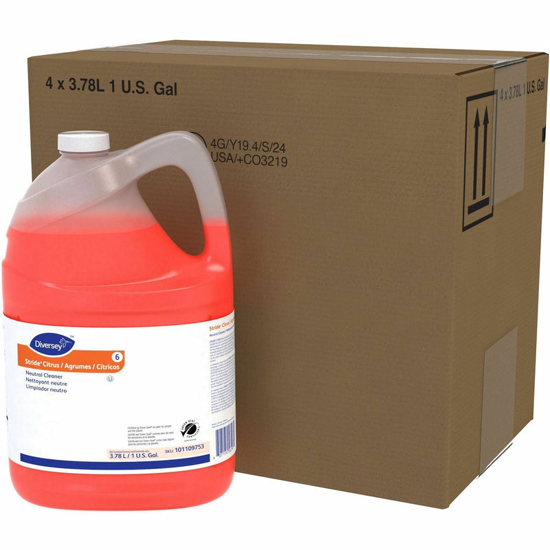 Diversey™ Stride Neutral Cleaner, Citrus, 1 gal, 4 Bottles/Carton (DVO903904) Case of 4