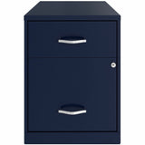 NuSparc 2 Drawer Vertical File Cabinet, 14.2" Width x 18" Depth x 19" Height, Navy, Baked Enamel, Steel (NPRVF218GANY) Each