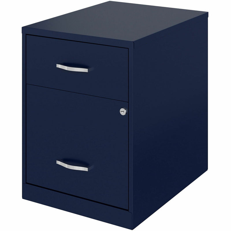 NuSparc 2 Drawer Vertical File Cabinet, 14.2" Width x 18" Depth x 19" Height, Navy, Baked Enamel, Steel (NPRVF218GANY) Each