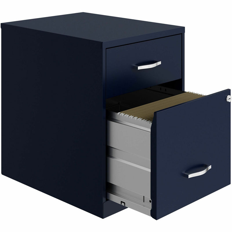 NuSparc 2 Drawer Vertical File Cabinet, 14.2" Width x 18" Depth x 19" Height, Navy, Baked Enamel, Steel (NPRVF218GANY) Each