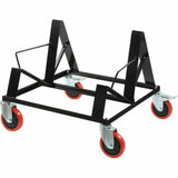 Lorell Stack Chair Steel Dolly, 4 Casters, Powder Coated Steel, 24.20" Width x 25.60" Depth x 20.70" Height, Black (LLR62538) Each