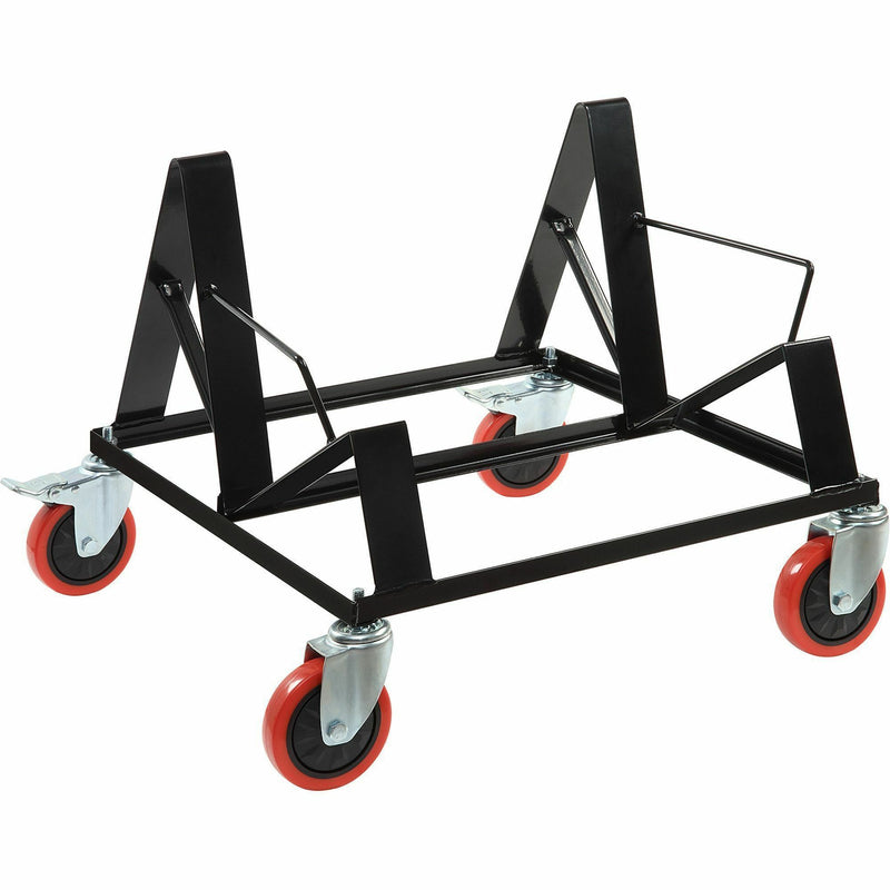 Lorell Stack Chair Steel Dolly, 4 Casters, Powder Coated Steel, 24.20" Width x 25.60" Depth x 20.70" Height, Black (LLR62538) Each