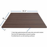 Lorell Hospitality/Conference Tabletop, 0.1" Edge, 36" x 36"1", Band Edge, Finish: Espresso (LLR18252) Each